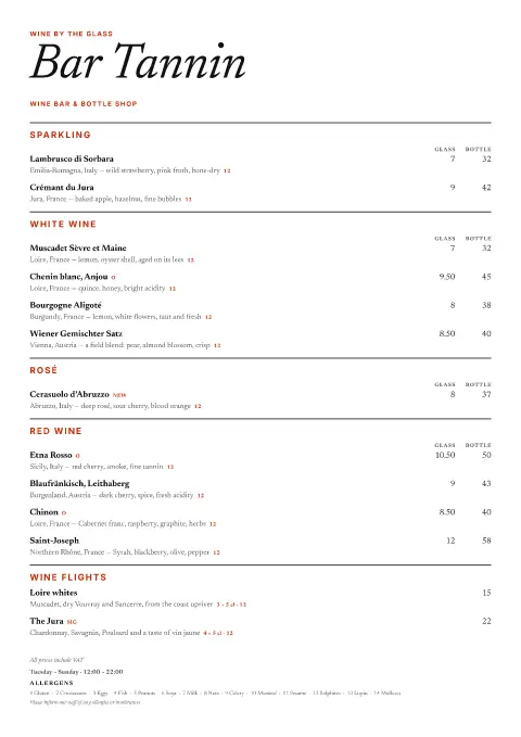 Glass Index – menu template preview