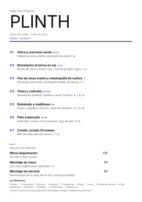 Losa ultramar – vista previa de la plantilla de menú