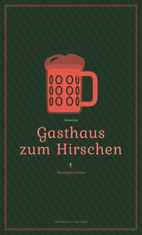 Wiesn del cazador – vista previa de la plantilla de menú