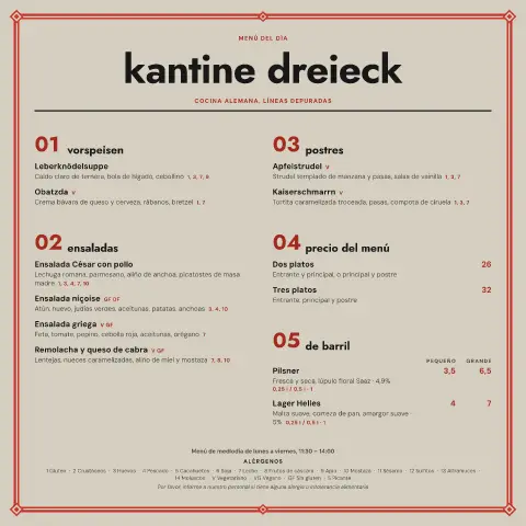 Ensalada Dreieck – vista previa de la plantilla de menú