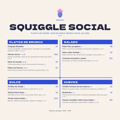 Brunch zigzag – vista previa de la plantilla de menú