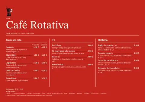Rotativa matinal – vista previa de la plantilla de menú