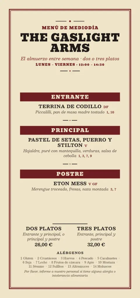 Almuerzo a gas – vista previa de la plantilla de menú