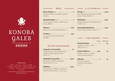 Konoba bordada – vista previa de la plantilla de menú