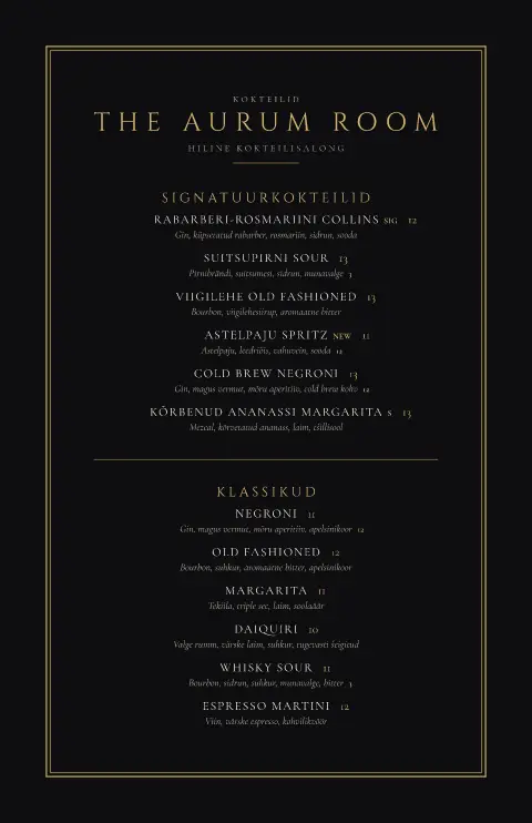 Kuldne tund – menüümalli eelvaade