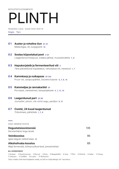 Ultramariini plaat – menüümalli eelvaade