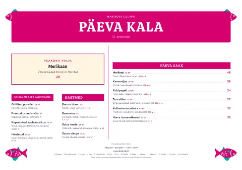 Fiesta voog – menüümalli eelvaade
