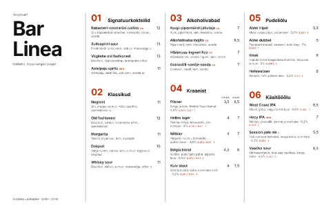 Punane signaal – menüümalli eelvaade