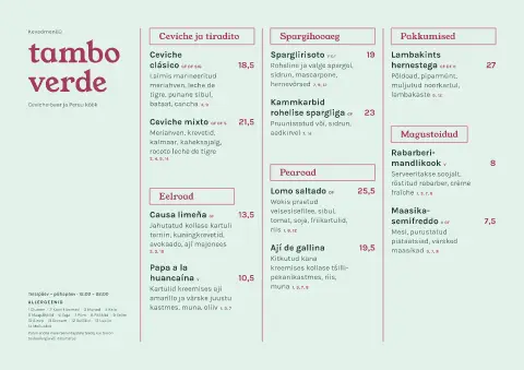 Mündi tiradito – menüümalli eelvaade