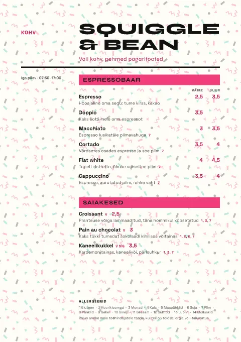 Konfeti Crema – menüümalli eelvaade