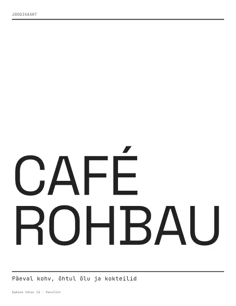 Toores pearaamat – menüümalli eelvaade
