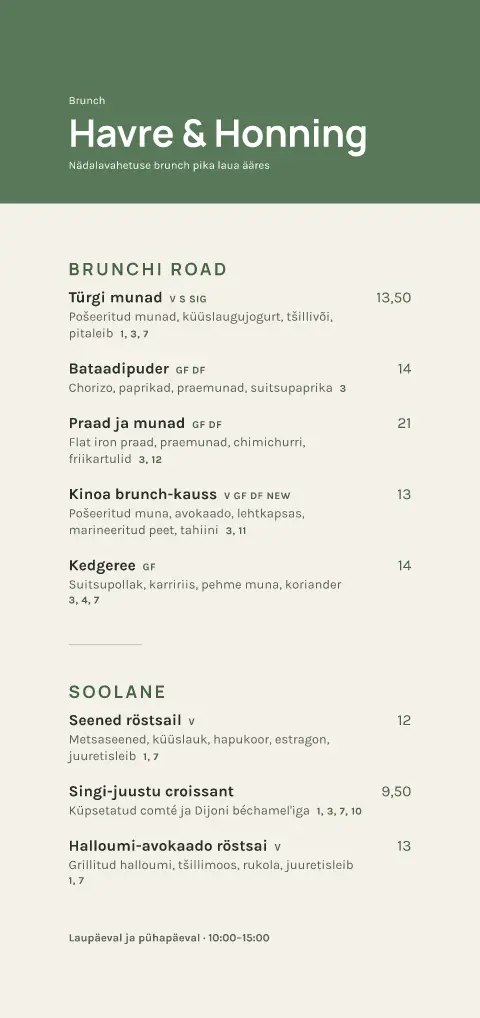 Salvei kaerakook – menüümalli eelvaade