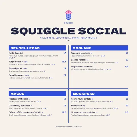 Siksak-brunch – menüümalli lehekülg 1