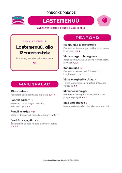 Magentakeks – menüümalli eelvaade