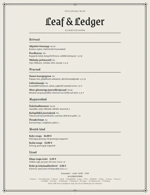 Aialehekülg – menüümalli eelvaade