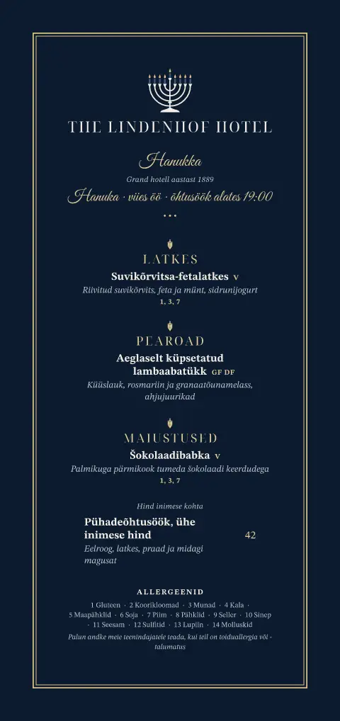 Šampanjamenora – menüümalli eelvaade