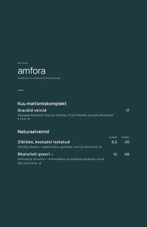Merevaigu maitsmine – menüümalli eelvaade