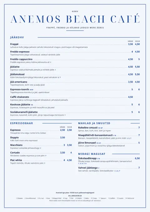 Koobalt-freddo – menüümalli eelvaade