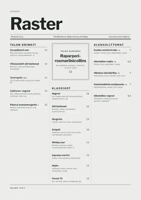 Ruudukkolehti – ruokalistapohjan esikatselu