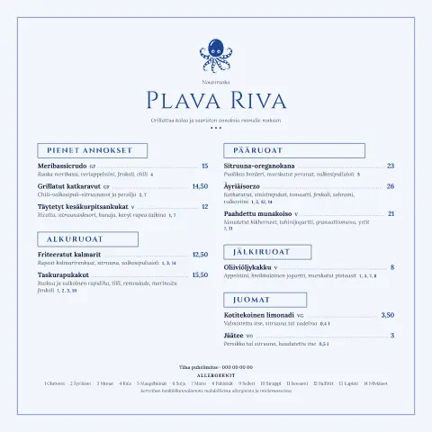 Riva koboltti – ruokalistapohjan esikatselu