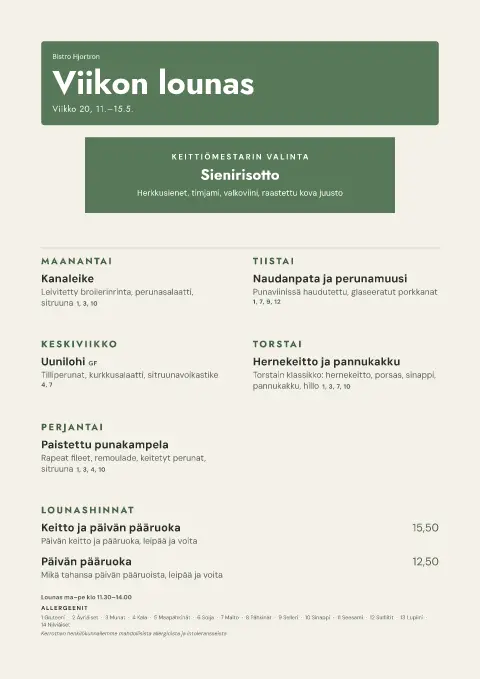 Torstaiherne – ruokalistapohjan esikatselu