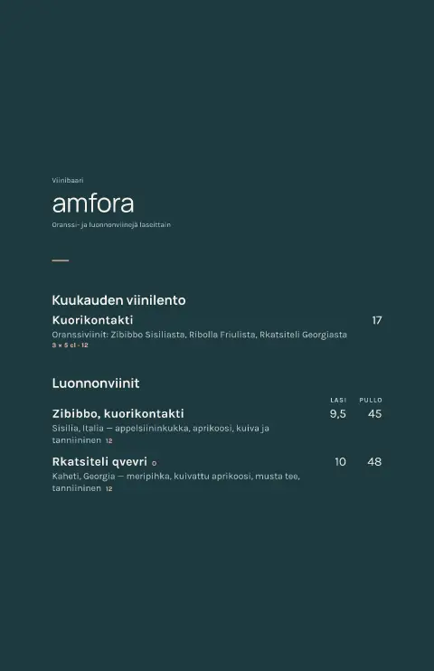 Meripihkalento – ruokalistapohjan esikatselu