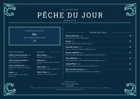 Ardoise des profondeurs – aperçu du modèle de menu