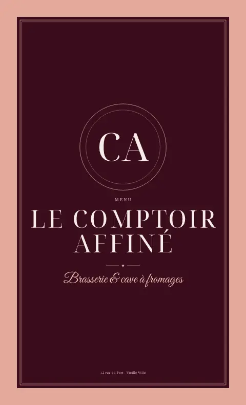Croûte de velours – aperçu du modèle de menu