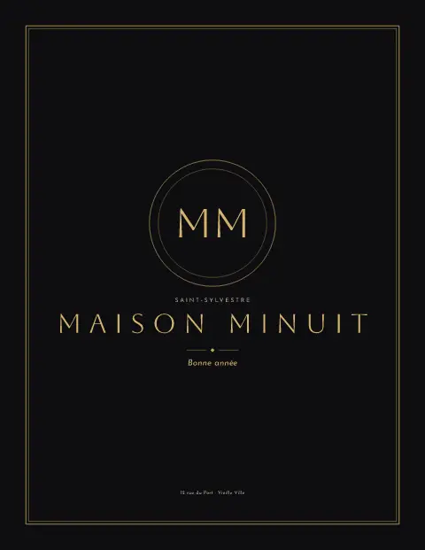 Folio de minuit – aperçu du modèle de menu