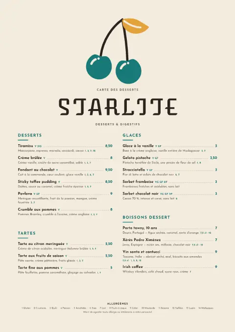 Salon atomique – aperçu du modèle de menu