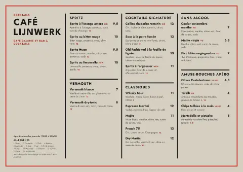 Grille vermillon – aperçu du modèle de menu