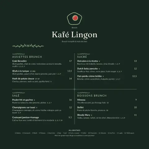 Fougère et jaune d'œuf – aperçu du modèle de menu