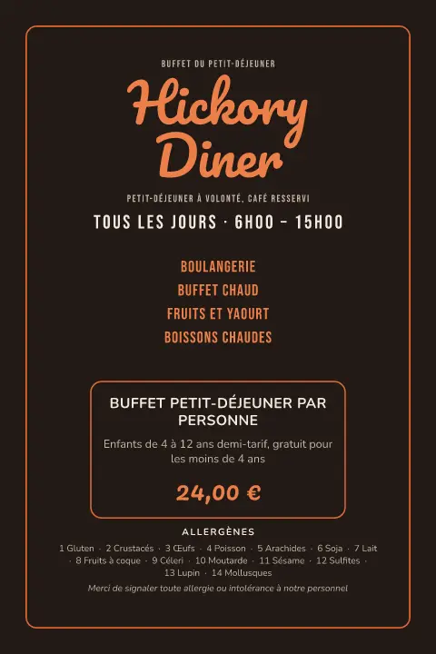 Braise de plancha – aperçu du modèle de menu