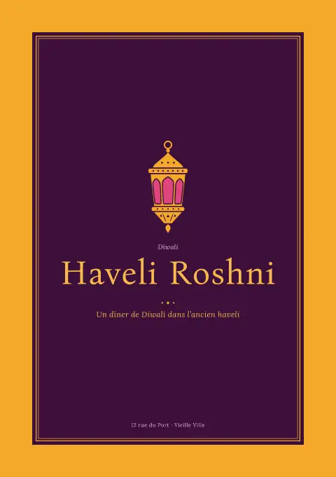 Haveli souci – aperçu du modèle de menu