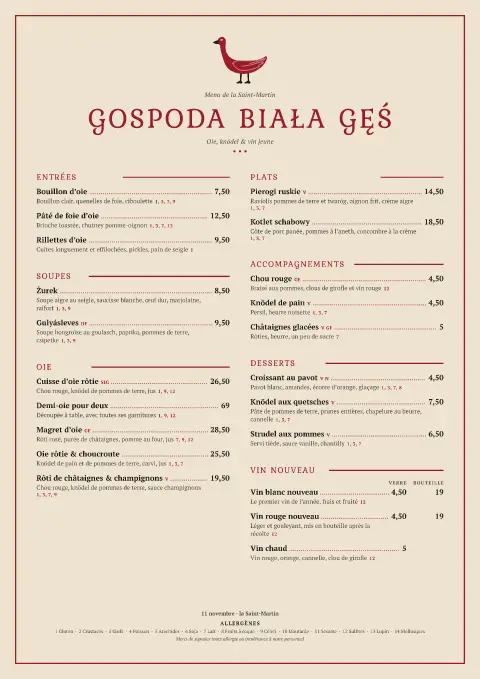 Saint-Martin brodée – aperçu du modèle de menu