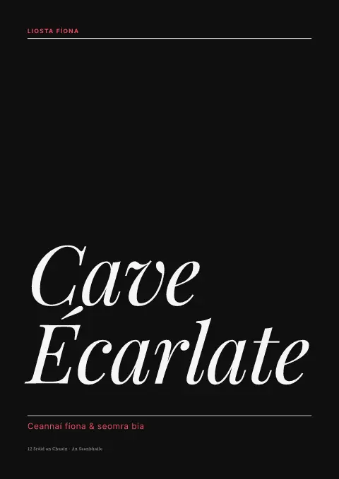 Siléar Scarlóide – leathanach 1 den teimpléad biachláir
