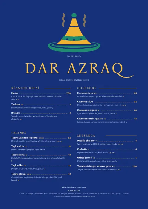 Tajine cóbalt – réamhamharc de theimpléad biachláir