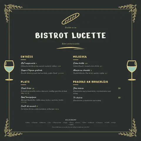 Baguette ar an scláta – réamhamharc de theimpléad biachláir