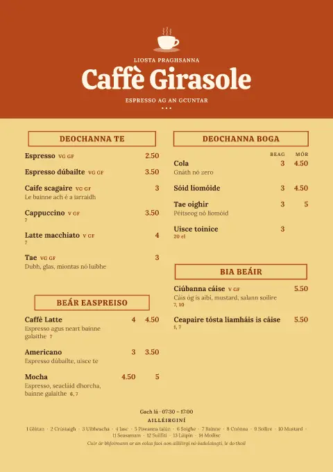 Espresso an fhómhair – réamhamharc de theimpléad biachláir