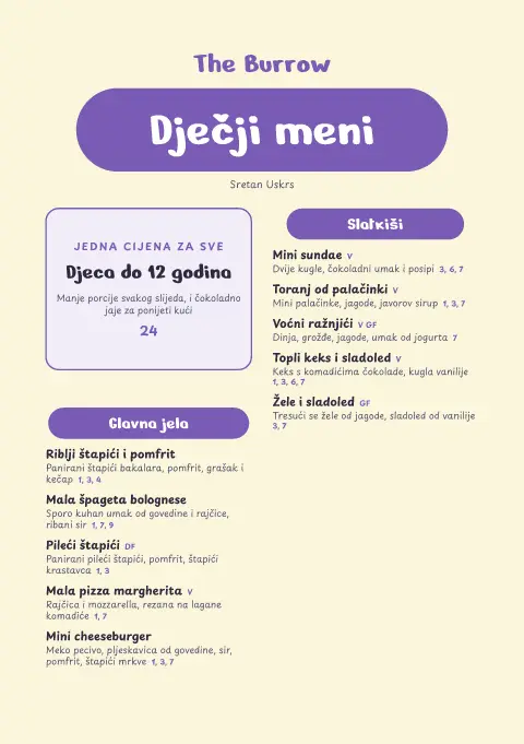 Potraga za jajima – pregled predloška jelovnika