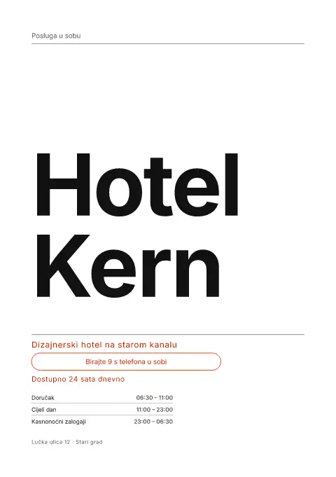Signalni apartman – pregled predloška jelovnika