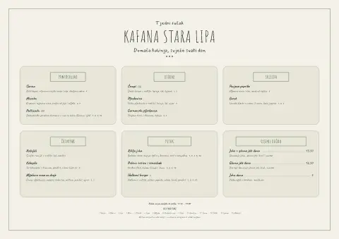 Lipov tjedan – pregled predloška jelovnika