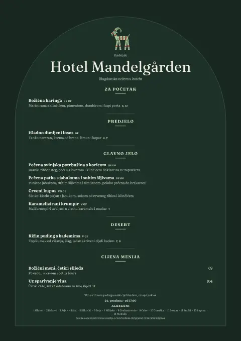 Bademov dar – pregled predloška jelovnika
