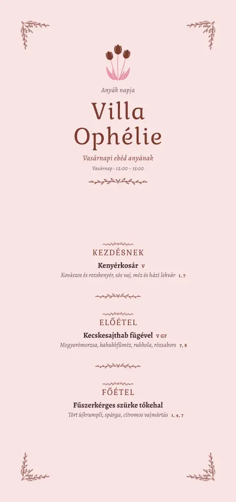 Iris Sunday – étlapsablon előnézete