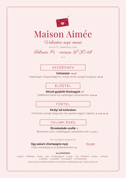 Blush Rendezvous – étlapsablon előnézete