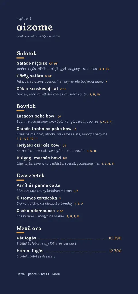 Indigo Leaf – étlapsablon előnézete