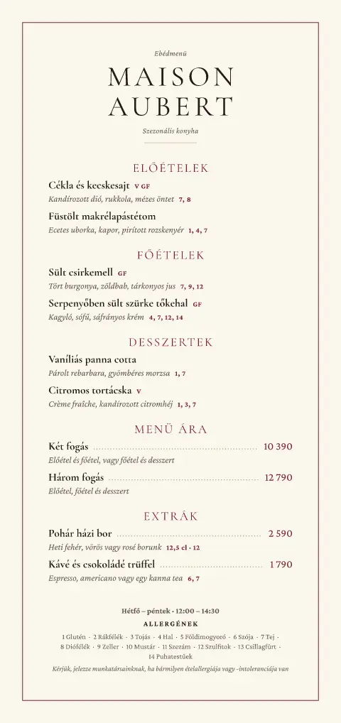 Bordeaux Noon – étlapsablon előnézete