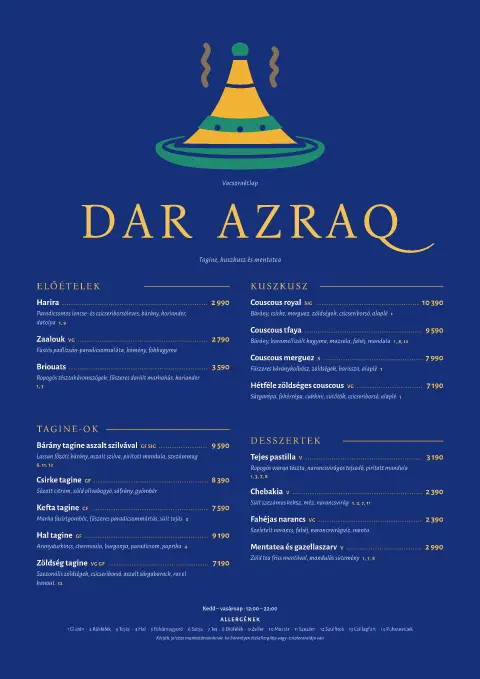 Cobalt Tagine – étlapsablon előnézete