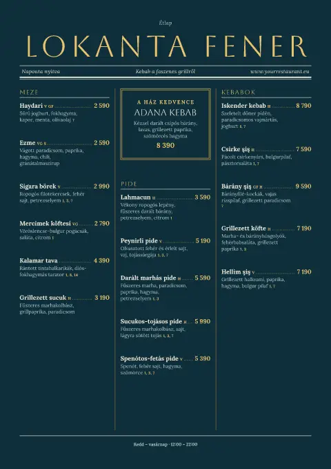 Bosphorus Daily – étlapsablon előnézete