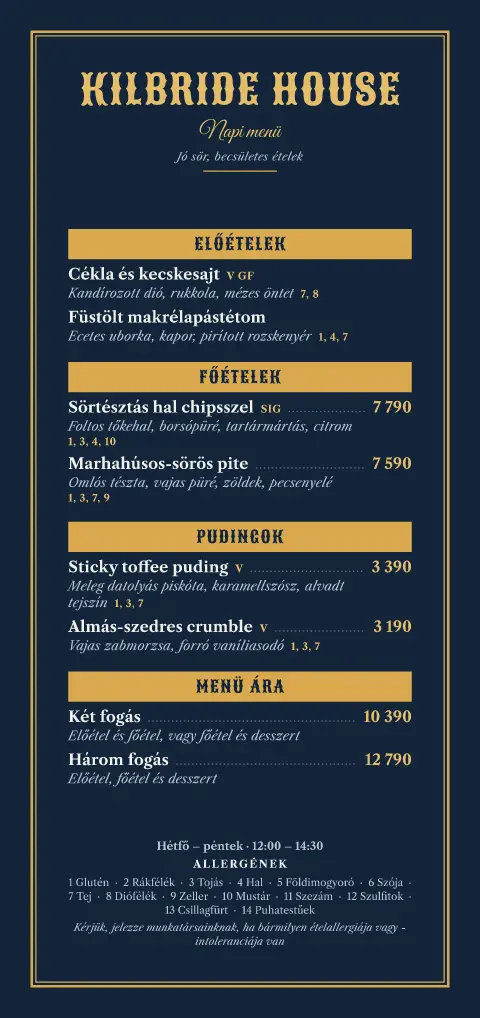 Brass Rail Noon – étlapsablon előnézete